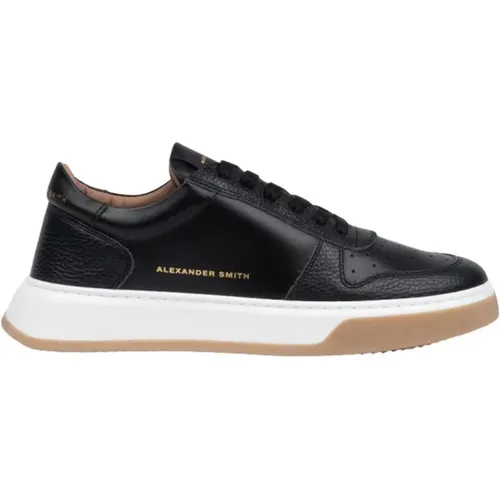 Leather Sneakers with Gold Brand Details , male, Sizes: 11 UK - Alexander Smith - Modalova