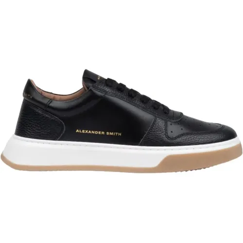 Leather Sneakers with Gold Brand Details , male, Sizes: 11 UK, 9 UK - Alexander Smith - Modalova