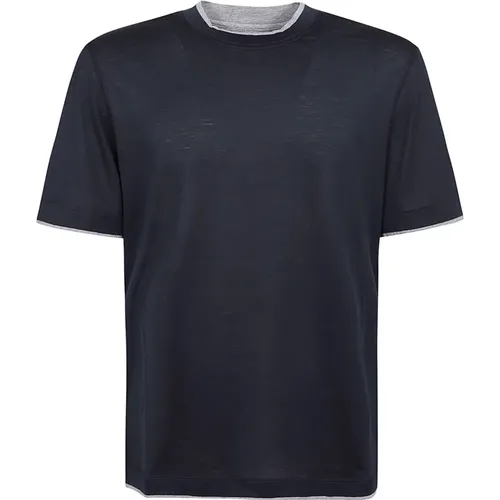 Mens Clothing T-Shirts Polos Ss24 , male, Sizes: M, XL - BRUNELLO CUCINELLI - Modalova