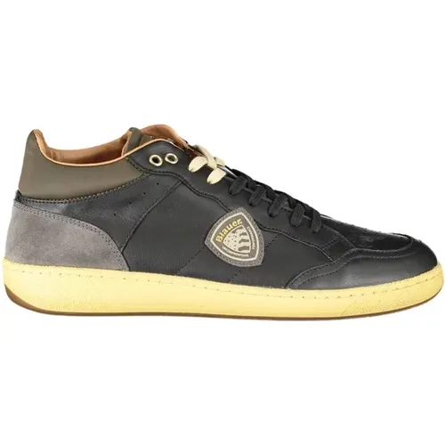 Schwarzer Polyester Sneaker , Herren, Größe: 40 EU - Blauer - Modalova