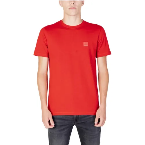 Rotes Kurzarm T-Shirt für Männer , Herren, Größe: XL - Hugo Boss - Modalova