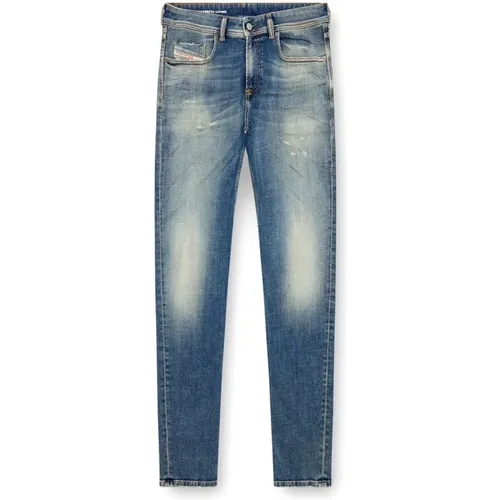 Blaue Skinny Jeans Mit Niedriger Taille - Diesel - Modalova