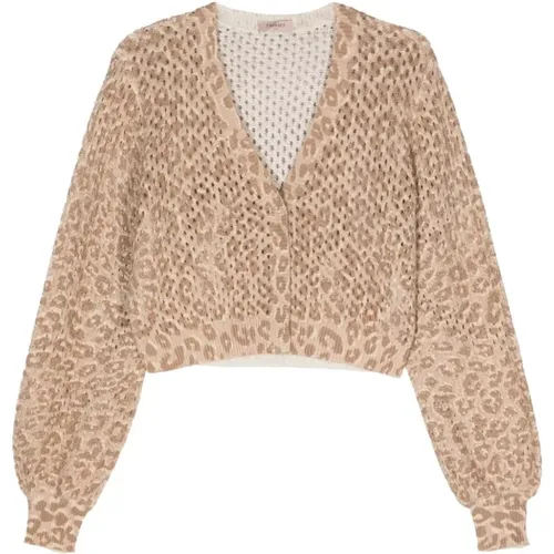 Leopard Print Sweater , female, Sizes: XS, L - Twinset - Modalova
