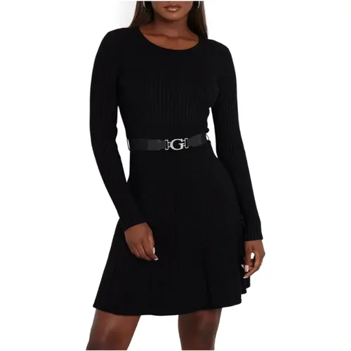 Elegantes Schwarzes Spitzenkleid , Damen, Größe: L - Guess - Modalova