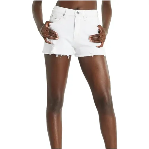 Kurze Blanco Hot Pant Tommy Jeans , Damen, Größe: W27 - Tommy Hilfiger - Modalova