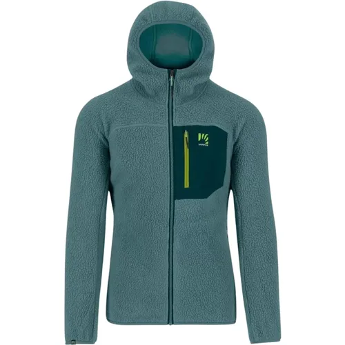 Grüner Pullover mit Kapuze und Taschen , Herren, Größe: XL - Karpos - Modalova