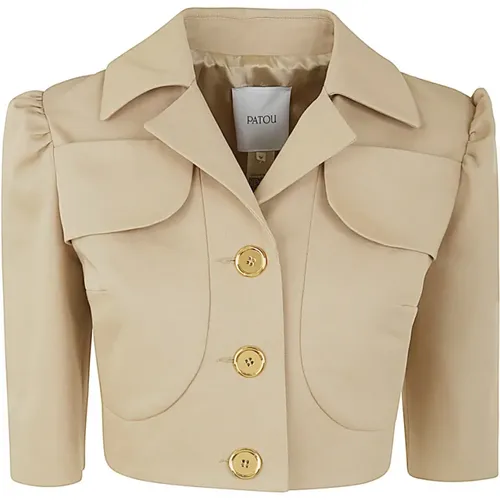 Cotton Jacket with Short Sleeves , female, Sizes: L - Patou - Modalova