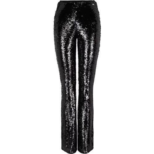 Schwarze Flared Paillettenhose , Damen, Größe: M - Armani Exchange - Modalova