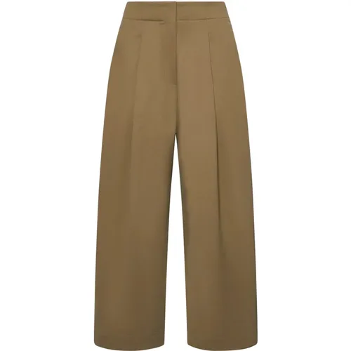 Braune Plissierte Knöchellange Hose , Damen, Größe: M - Studio Nicholson - Modalova