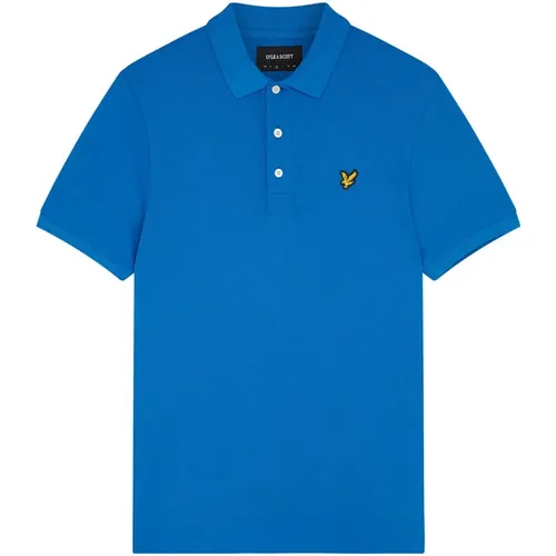 Klassisches einfarbiges Poloshirt in Bright Cobalt-M , Herren, Größe: XS - Lyle & Scott - Modalova