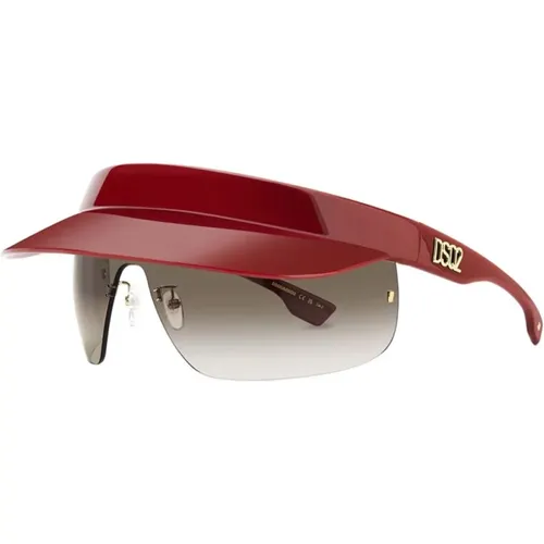 Rimless Sunglasses Brown Gradient Visor , unisex, Sizes: ONE SIZE - Dsquared2 - Modalova