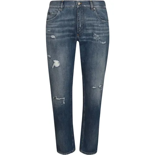 Light Distressed Denim Jeans , male, Sizes: 3XL, 2XL, XS, M, L, XL - Dolce & Gabbana - Modalova