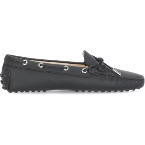 Schwarze Loafers aus genarbtem Leder,Schwarze Leder Gommino Fahrschuhe - TOD'S - Modalova