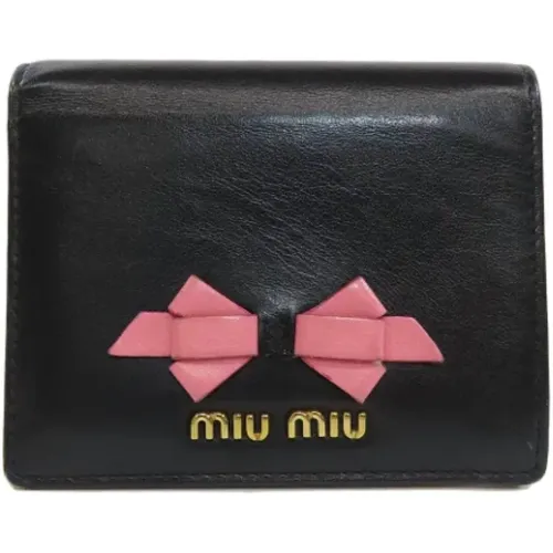 Pre-owned Leather wallets , female, Sizes: ONE SIZE - Miu Miu Pre-owned - Modalova