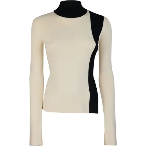 Slim Fit Hoher Kragen Bicolor Pullover - PATRIZIA PEPE - Modalova