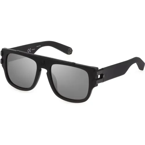 Matte /Grey Sunglasses Pure Pleasure NYC , unisex, Sizes: 55 MM - Philipp Plein - Modalova