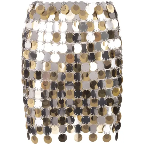Shimmering Metal Skirt , female, Sizes: XS - Paco Rabanne - Modalova