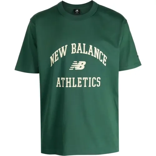 Athletics Crewneck T-shirt , male, Sizes: XL - New Balance - Modalova