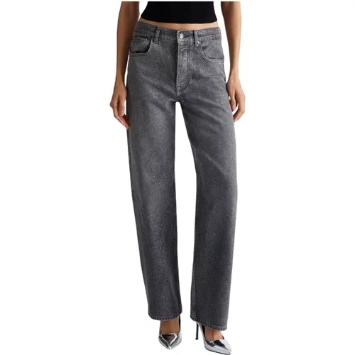 Glitzer Schwarz/Silber Denim Hose , Damen, Größe: W28 - Liu Jo - Modalova