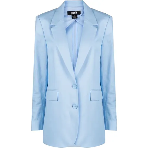 L/s linen 1 btn blazer , female, Sizes: M - DKNY - Modalova