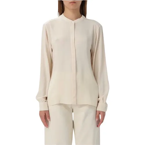 Long Sleeve Korean Collar Shirt , female, Sizes: 2XS - Mauro Grifoni - Modalova