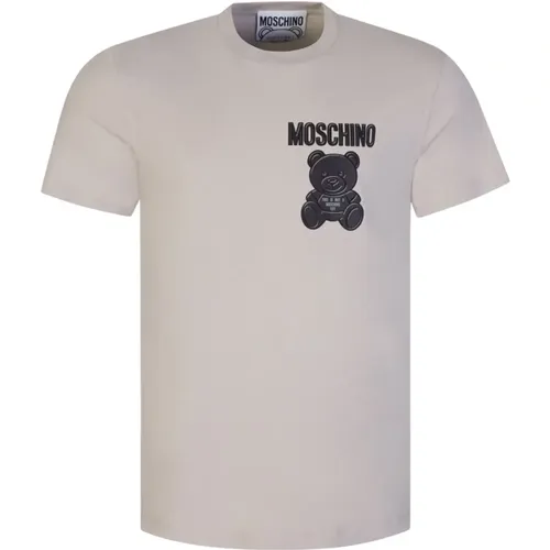 Grey T-shirts and Polos , male, Sizes: L - Moschino - Modalova