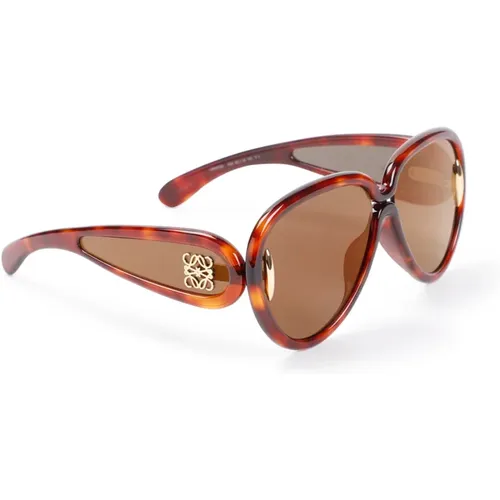 Dark Havana Sunglasses , female, Sizes: 65 MM - Loewe - Modalova