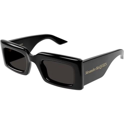 Schwarze/Graue Sonnenbrille , Damen, Größe: 50 MM - alexander mcqueen - Modalova