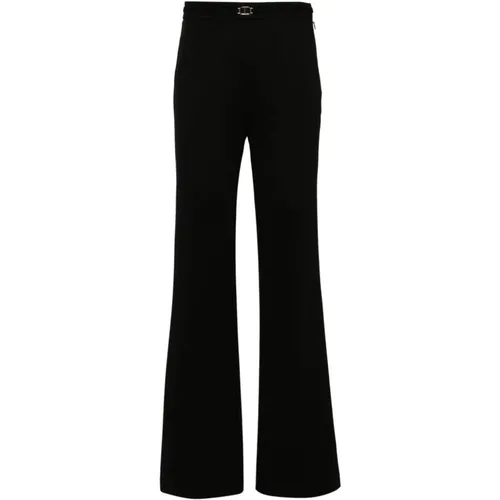 Schwarze elastische Hose mit Goldlogo , Damen, Größe: XS - Twinset - Modalova