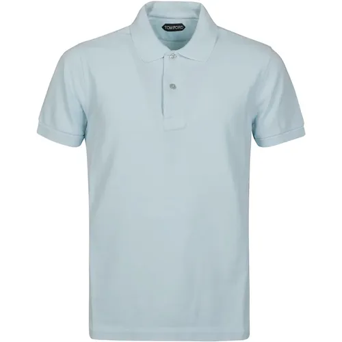 Polo Shirts,Pale Sky Tennis Polo Shirt,Rosa Tennis Piquet Polo Shirt,Schokoladen Tennis Piquet Polo Shirt - Tom Ford - Modalova