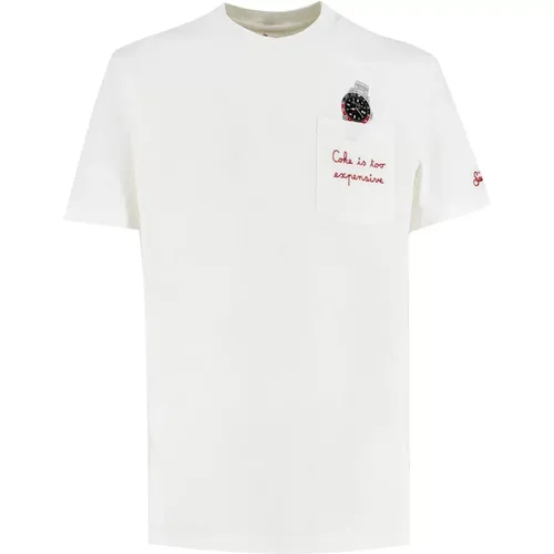 Baumwoll T-shirt mit Frontdruck - MC2 Saint Barth - Modalova
