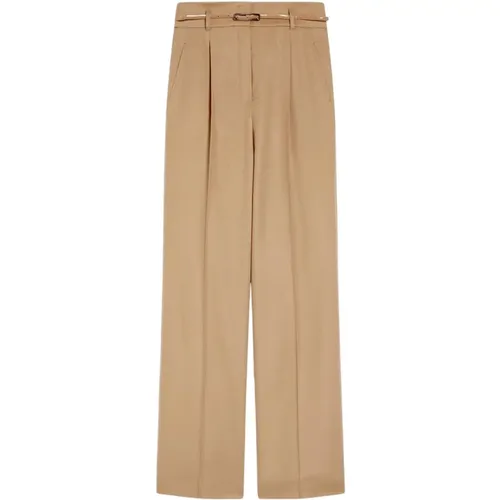 Wool trousers with belt , female, Sizes: S, 2XS, M, XS - Max Mara Studio - Modalova