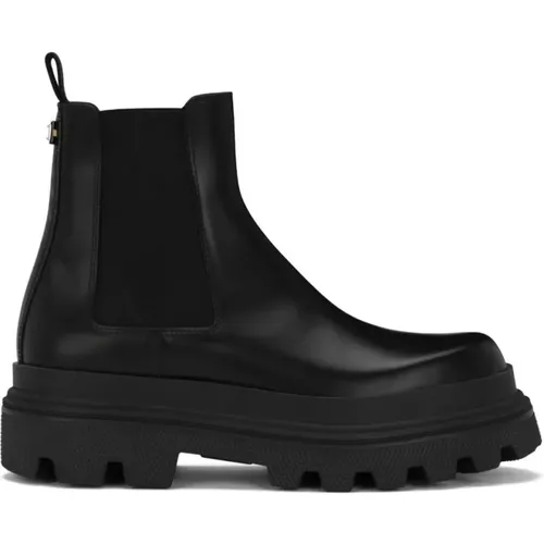 Leather Chelsea Boots , male, Sizes: 9 UK, 8 1/2 UK, 7 UK, 6 1/2 UK, 8 UK, 7 1/2 UK, 6 UK, 9 1/2 UK, 11 UK, 10 UK - Dolce & Gabbana - Modalova