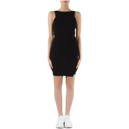 Deep V-Neck Viscose Dress , female, Sizes: XS, XL, S, M, L - Calvin Klein Jeans - Modalova