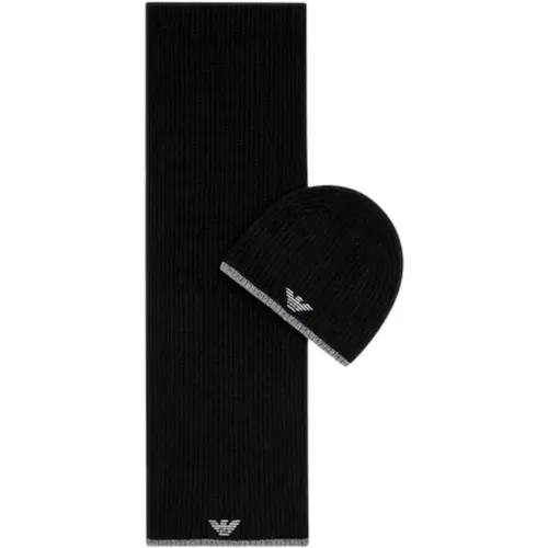 Armani Hat and Scarf Set , male, Sizes: ONE SIZE - Emporio Armani - Modalova