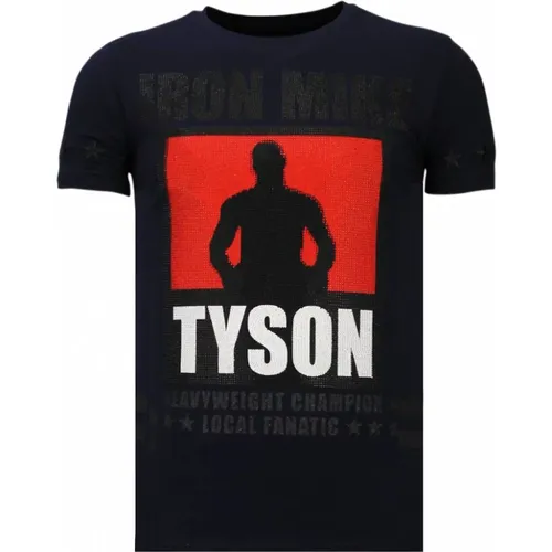 Iron Mike Tyson Rhinestone - Herren T-Shirt , Herren, Größe: L - Local Fanatic - Modalova