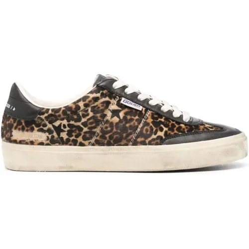 Leopard Print Leather Sneakers , male, Sizes: 9 UK - Golden Goose - Modalova