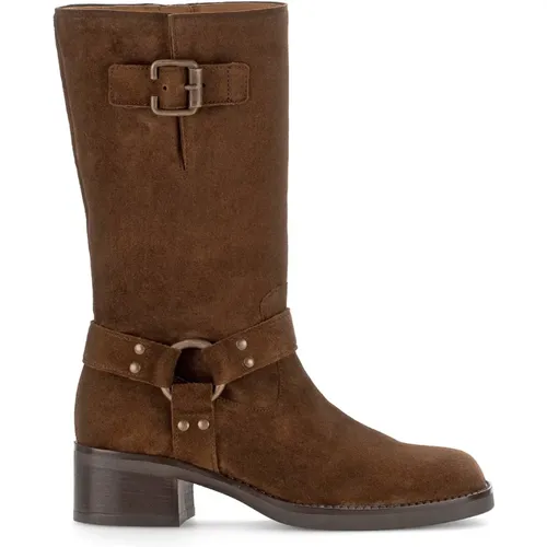 Cognac Suede Mid Boots , Damen, Größe: 35 1/2 EU - Gabor - Modalova