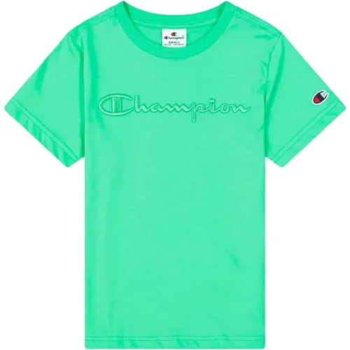 Grünes Sommer-T-Shirt mit Logo - Champion - Modalova
