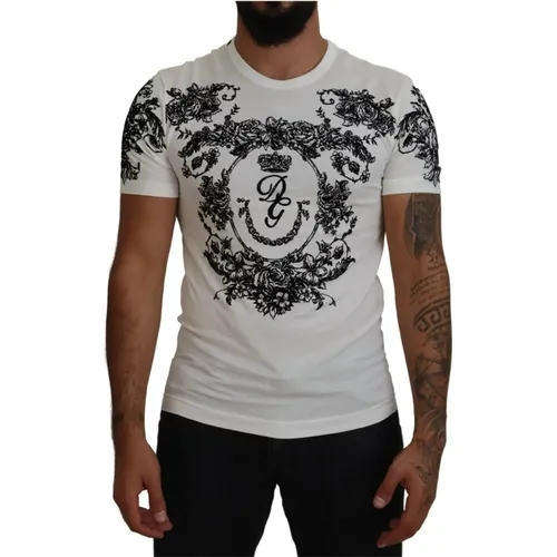 Weißes Floral Crewneck T-Shirt - Dolce & Gabbana - Modalova