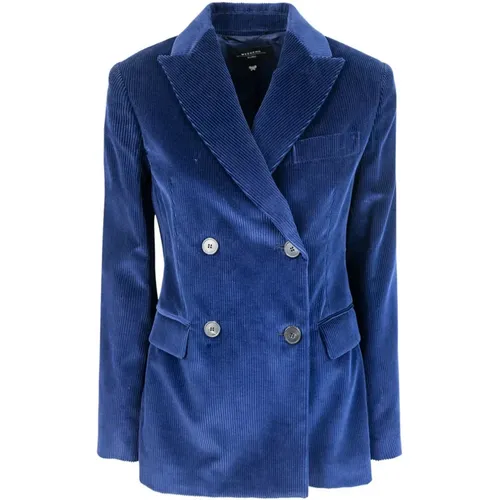 Blaue Baumwolljacke , Damen, Größe: S - Max Mara - Modalova