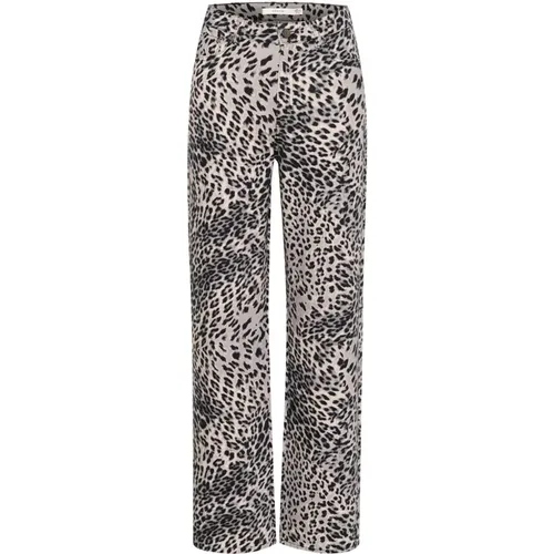 Weite Bein Leopard Print Jeans , Damen, Größe: W29 - Gestuz - Modalova