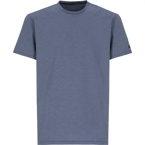 Blaues T-Shirt mit Logo-Tab , Herren, Größe: M - RRD - Modalova