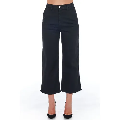 Hochtaillierte Cropped Hose mit Mehreren Taschen , Damen, Größe: XS - Frankie Morello - Modalova