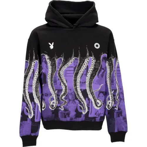 Schwarzer Playboy Hoodie Kollaboration Sweatshirt - Octopus - Modalova