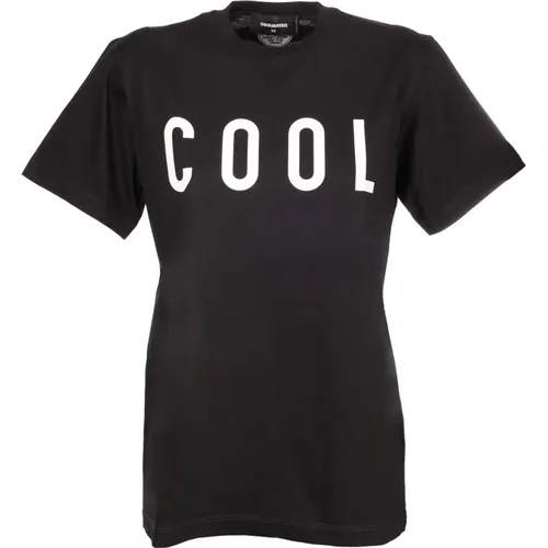 Stilvolles Schwarzes Print-T-Shirt - Dsquared2 - Modalova