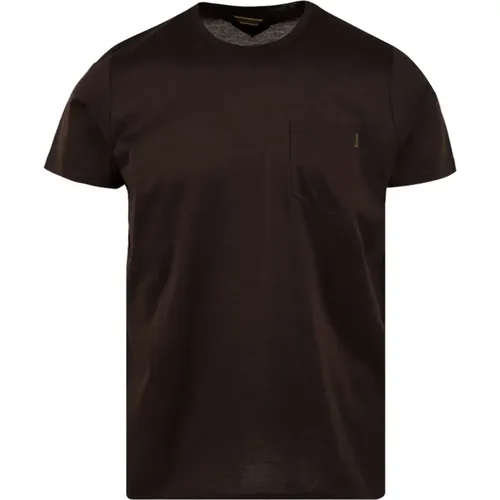 Braune T-Shirts und Polos , Herren, Größe: 2XL - Moorer - Modalova