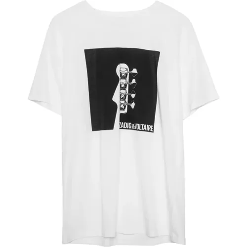 Guitar Printed T-Shirt , male, Sizes: XL, M - Zadig & Voltaire - Modalova