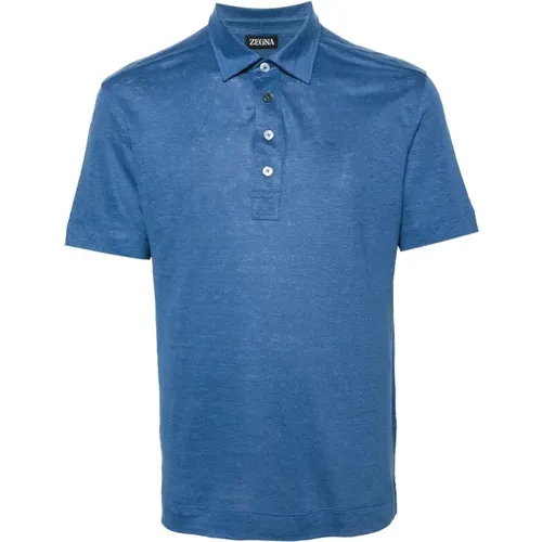 Linen polo shirt , male, Sizes: M, XL, 2XL - Ermenegildo Zegna - Modalova