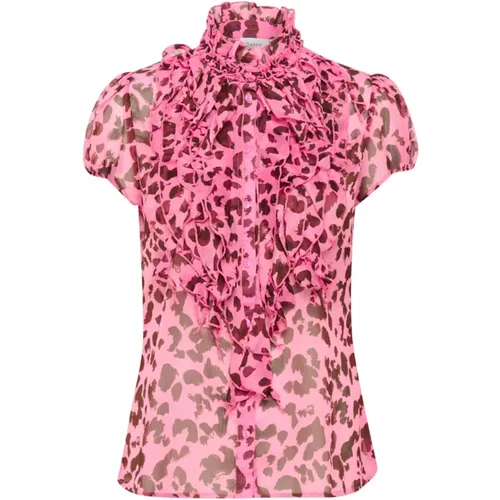 Crinkle SS Shirt Abstract Tye , female, Sizes: L, M, XL, XS - Saint Tropez - Modalova